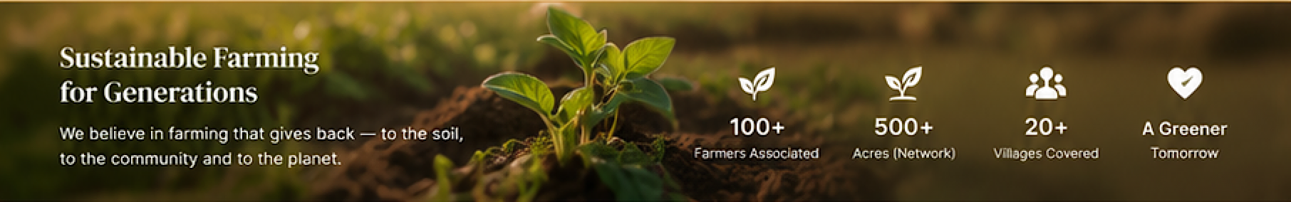 Sustainable Farming for Generations - 100+ Farmers, 500+ Acres, 20+ Villages